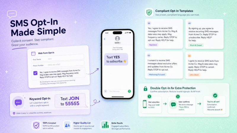 SMS Opt-In: Compliant Examples, Templates & Language (2026)